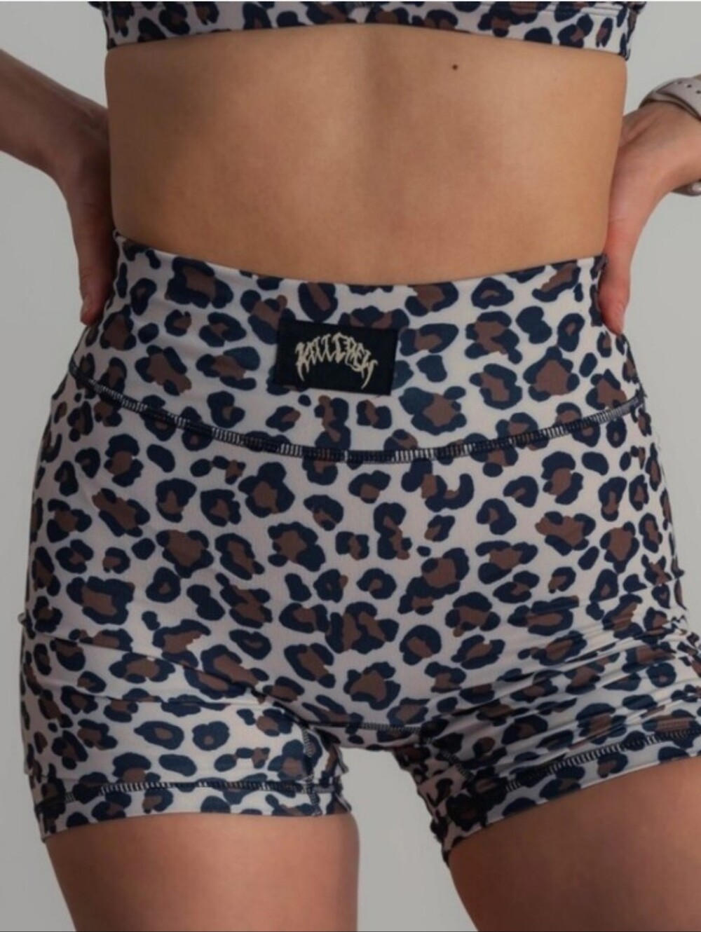 Kill Crew Leopard Print Scrunch Biker Shorts NWT Size XS